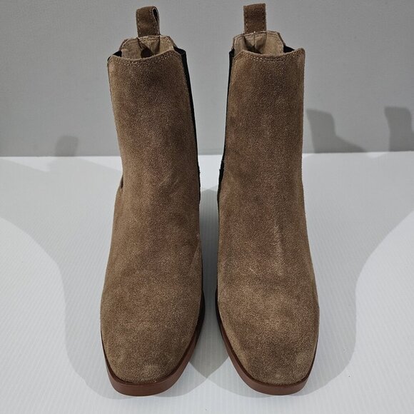 NEW Steve Madden Rhiannon Ankle Boot Womens 9.5 Brown Suede Chelsea Block Heel - Picture 5 of 12